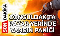 Zonguldak’ta pazarda yangın alarmı