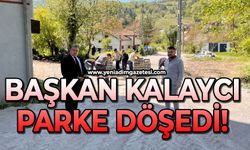 Başkan Kalaycı parke döşedi!