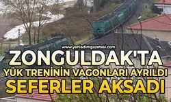 Zonguldak'ta yük treninin vagonları ayrıldı, seferler aksadı