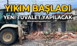 Yıkım başladı: Yeni tuvalet yapılacak