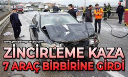 Zincirleme kaza, 7 araç birbirine girdi