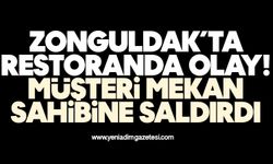 Zonguldak’ta restoranda olay! Müşteri mekan sahibine saldırdı