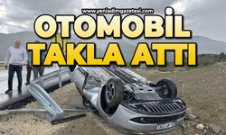 Su birikintisine kapılan otomobil takla attı