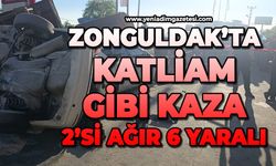 Zonguldak'ta otomobil takla attı: 2'si ağır 6 yaralı