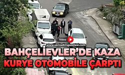 Bahçelievler'de kaza: Kurye otomobile çarptı