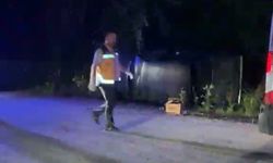 Otomobil yan yattı: 5 yaralı