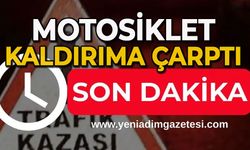 Motosiklet kaldırıma çarptı
