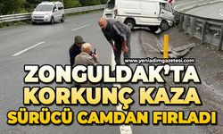 Zonguldak'ta feci kaza: Sürücü camdan fırladı