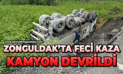 Zonguldak'ta korkunç kaza: Kamyon devrildi
