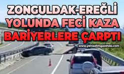 Zonguldak-Ereğli yolundan feci kaza: Bariyerlere çarptı
