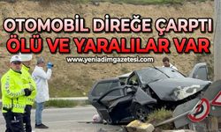 Kontrolden çıkan otomobil direğe çarptı: 1 ölü, 3 yaralı