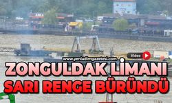 Zonguldak Limanı çamur nedeniyle sarı renge büründü