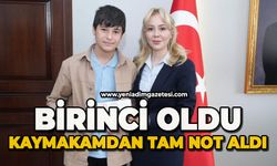 Birinci oldu, kaymakamdan tam not aldı