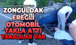 Zonguldak-Ereğli otomobil takla attı: Yaralılar var