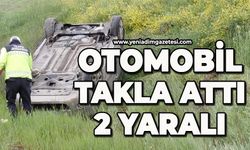 Kontrolden çıkan otomobil takla attı: 2 yaralı