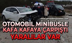 Otomobil minibüsle kafa kafaya çarpıştı: Yaralılar var