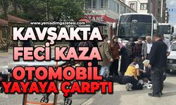 Kavşakta kaza: Otomobil yayaya çarptı