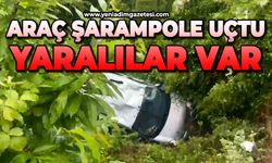 Araç şarampole uçtu: Yaralılar var