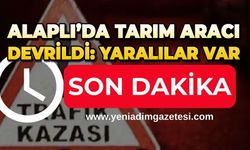 Alaplı'da tarım aracı devrildi: 3 yaralı
