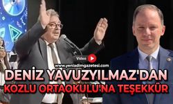 Deniz Yavuzyılmaz'dan Kozlu Ortaokulu'na teşekkür