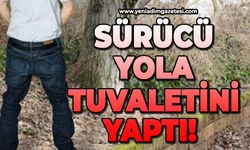 Sürücü yola tuvaletini yaptı!