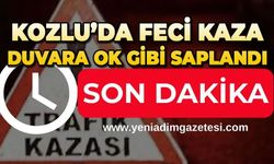 Kozlu’da feci kaza: Araç duvara çarptı