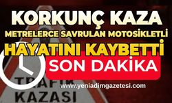 Kaldırım taşına çarpan motosikletli metrelerce savruldu: Hayatını kaybetti