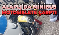 Alaplı'da minibüs, motosiklete çarptı