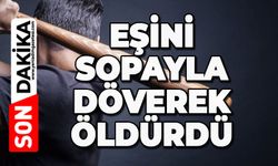 Eşini odunla döverek öldürdü