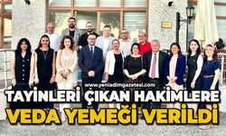 Tayinleri çıkan hakimlere veda yemeği verildi