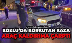Kozlu'da korkutan kaza: Araç kaldırıma çarptı