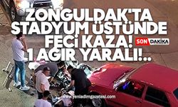 Zonguldak'ta stadyum üstünde feci kaza