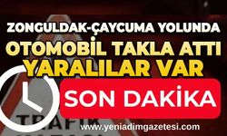 Zonguldak-Çaycuma yolunda otomobil takla attı: Yaralılar var