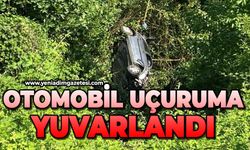 Otomobil uçuruma yuvarlandı