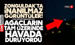Zonguldak’ta inanılmaz görüntüler! Ağaçların tam üzerinde havada duruyordu