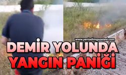 Yangını gören makinistler treni durdurup müdahale etti