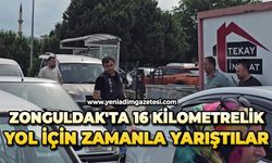 Zonguldak'ta 16 kilometrelik yol için zamanla yarıştılar