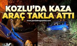 Kozlu'da kaza: Araç takla attı