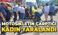 Motosikletin çarptığı kadın yaralandı