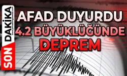 AFAD açıkladı: 4.2 büyüklüğünde deprem