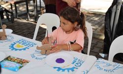 Çocuklar için parklarda el becerisi atölyeleri kuruldu