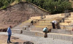 Güreş sahası ile düğün salonunda çalışmalar sürüyor