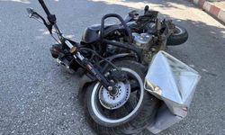 Motosiklet yola düşen tenekeye çarptı: 1 yaralı