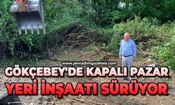 Gökçebey'de kapalı pazar yeri inşaatı sürüyor