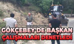 Gökçebey'de başkan çalışmaları denetledi