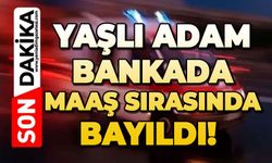 Yaşlı adam bankada maaş sırasında bayıldı!