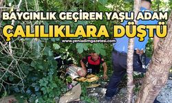 Baygınlık geçiren yaşlı adam çalılıklara düştü