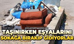 Taşınırken eşyalarını sokağa bırakıp gidiyorlar
