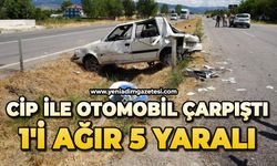 Cip ile otomobil çarpıştı: 1'i ağır 5 yaralı