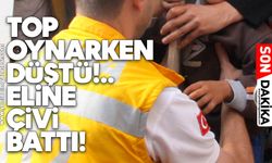 Top oynarken düştü: Eline çivi battı!